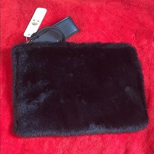Black Soft Faux Fur Clutch